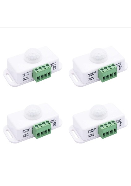 4x Dc 12V 24V Pır Hareket Sensörü Fonksiyon Denetleyicisi LED Anahtar Gövde Kızılötesi Anahtar Zamanlayıcı LED Şeritler Için Beyaz (Yurt Dışından)