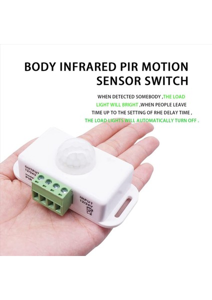 4x Dc 12V 24V Pır Hareket Sensörü Fonksiyon Denetleyicisi LED Anahtar Gövde Kızılötesi Anahtar Zamanlayıcı LED Şeritler Için Beyaz (Yurt Dışından) modelleri