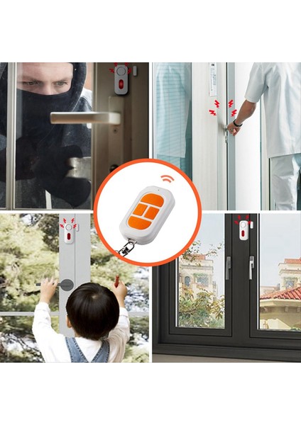Kapı ve Pencere Alarmı Çok Fonksiyonlu Çok Işlevli Hırsızlık Anti Alarm Kablosuz Uzaktan Kumanda Kapı Sensörü Alarmı 130DB Kapı Sensörü (Yurt Dışından)