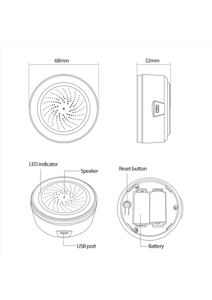 2x Tuya Zigbee Akıllı Ses ve Hafif Siren Sensörü Akıllı Yaşam Ev Güvenlik Sistemi Tuka Gateway Hub Siren Alarmı Tuya Için (Yurt Dışından) fırsatları