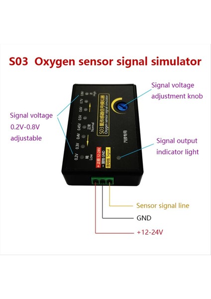Yeni S03 Oksijen Sensörü Mini Tipi Otomobil Oksijen Sensörü Sinyal Simülatörü Dört Telli Oksijen Sensör Sinyalini Simüle Et (Yurt Dışından) modelleri