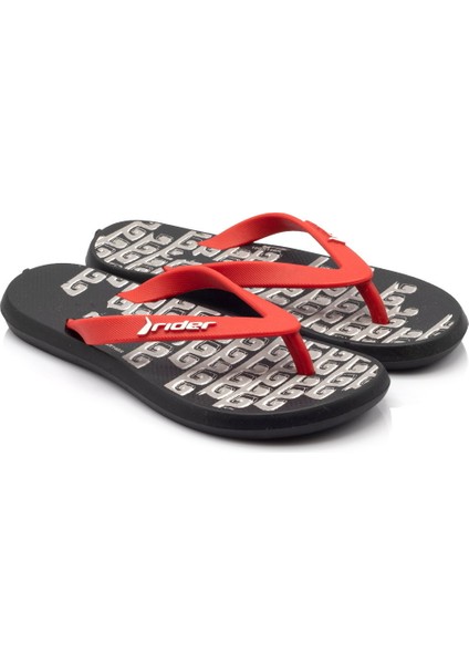 R1 Energy II Çocuk Parmak Arası Terlik Siyah Kırmızı 26/38