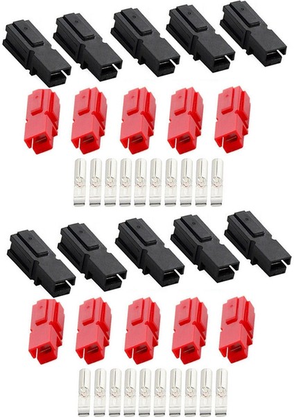 10 Çift 30A Amp 600V Güç Deniz Konnektörü Kutup Kırmızı Siyah Anderson Powerpole Için (Yurt Dışından)