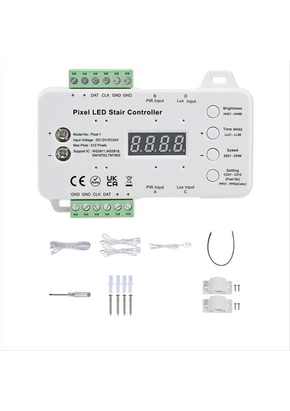 Hareket Sensörü LED Merdiven Piksel Işıkları Denetleyicisi Rgb LED Kontrolör Gün Işığı Sensörü Merdiven Aydınlatma Denetleyicisi (Yurt Dışından) modelleri