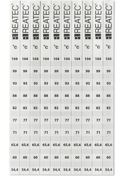 Sıcaklık Ölçüm Etiketi – Termal Renk Değişimli – 37,8C°-77C° – Endüstriyel Isı Göstergesi – 10’lu / 100’LÜ Seçenekli modelleri