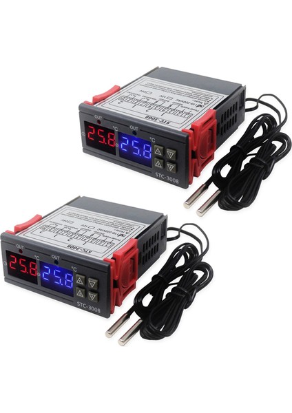 2x STC-3008 Çift Dijital Inkübatör Termostat Ekran Sıcaklık Denetleyicisi 12V (Yurt Dışından)