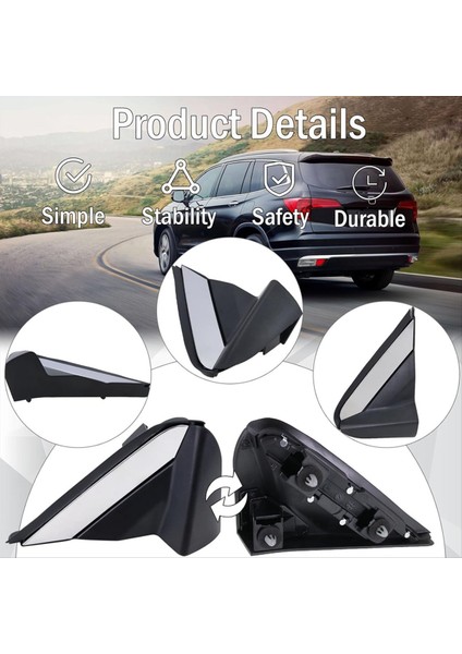 Honda Pilot Ridgeline Için Ayna Köşesi Kalıp Üçgeni Çamurluk Kapağı Düz 2016-2022 75490-TG7-A01 Sağ (Yurt Dışından) fırsatları