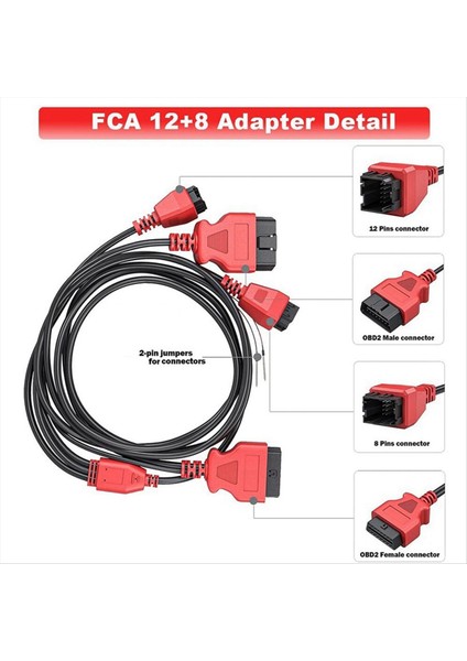 Fca 12 Chrysler Obd2 Konnektörü Için 8 Adaptör Ekleyin 12 Pin Adaptörü 8 Pin Teşhis Kablosu Fca 12+8 Konektör Kablosu (Yurt Dışından) modelleri