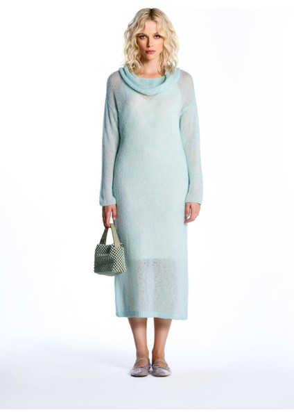 Mint Transparan Elbise