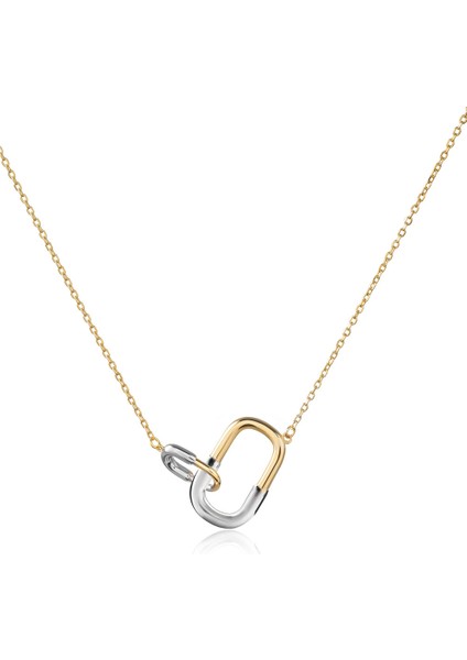 Altın Bağlantı Detaylı 925 Ayar Gümüş Kolye 136 indirimleri