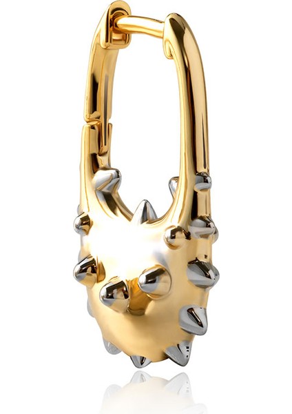 Altın Sivri Kabartma Detaylı 925 Ayar Gümüş Küpe 131 indirimleri