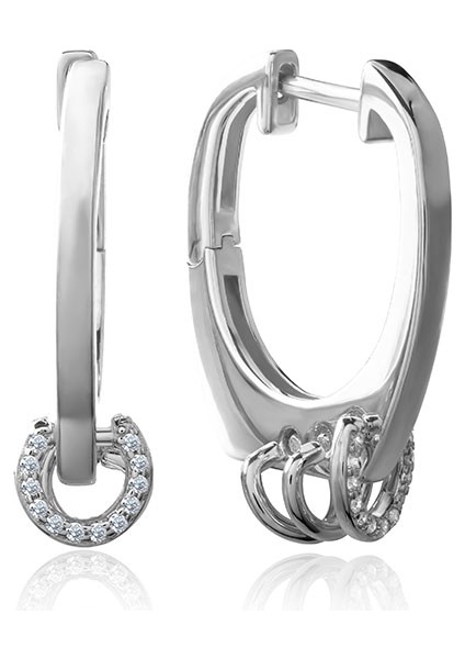 Gümüş Zarif Halka Formlu ve Uç Kısmı Kristal Taş Detaylı 925 Ayar Gümüş Küpe 128 indirimleri