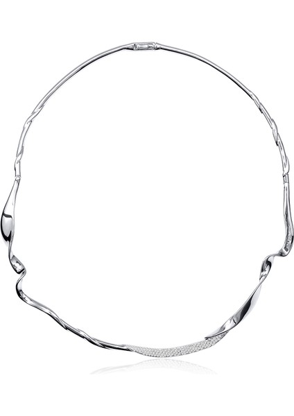 Gümüş Kıvrımlı Formda Işıltı Detaylı 925 Ayar Gümüş Kolye 174 indirimleri