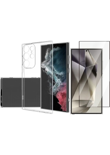 Samsung Galaxy S25 Ultra Kılıf Zore Süper Silikon Kapak + Cam Ekran Koruyucu