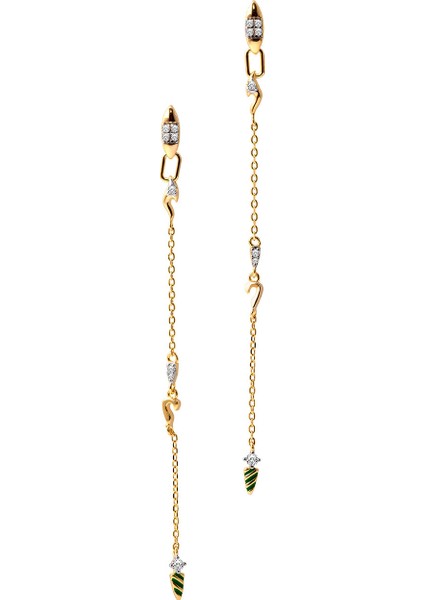 Altın Uzun Zincir Detaylı Kristal Taşlı 925 Ayar Gümüş Küpe 143 indirimleri