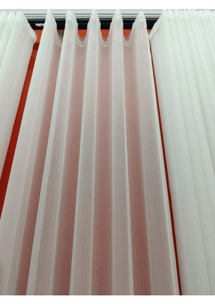 Simli Bambu 1/3 Sık Pileli Tül Perde