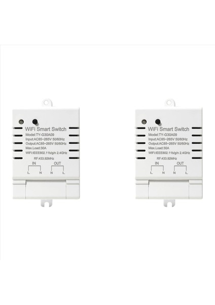 2x Tuya Akıllı Wifi Anahtar Dıy Zamanlayıcı Ac 85-265V Wifi Kablosuz Denetleyici 30A Güç Monitörü Kwh Alexa Google Home Için (Yurt Dışından)
