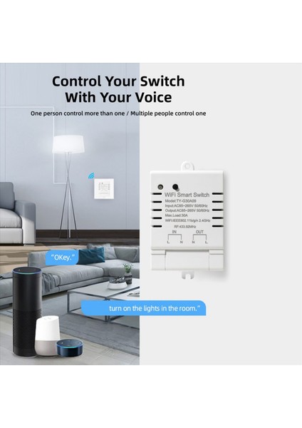 2x Tuya Akıllı Wifi Anahtar Dıy Zamanlayıcı Ac 85-265V Wifi Kablosuz Denetleyici 30A Güç Monitörü Kwh Alexa Google Home Için (Yurt Dışından) modelleri