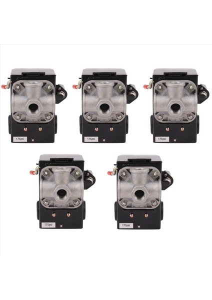 5x Basınç Anahtarı Kontrol Hava Kompresörü 140-175 Psı 4 Port Ağır Deryen 26 Amp Siyah (Yurt Dışından)