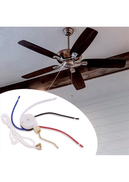 6x Tavan Fan Anahtarı Kiti 3speed 4 Tel Fan Anahtarı Fermuar Hız Kontrol Anahtarı ZE-208S Halat Altında Tel Anahtar Çekme (Yurt Dışından) fiyatları