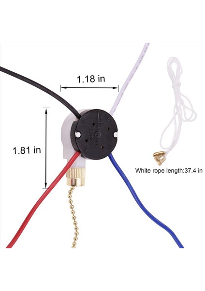 6x Tavan Fan Anahtarı Kiti 3speed 4 Tel Fan Anahtarı Fermuar Hız Kontrol Anahtarı ZE-208S Halat Altında Tel Anahtar Çekme (Yurt Dışından) fırsatları