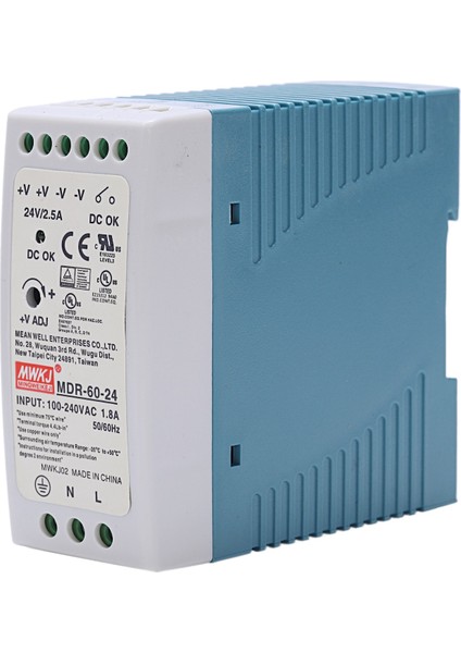 2 Pcs Mdr-60 Dın Demiryolu Güç Kaynağı Ac-Dc Sürücü Voltaj Regülatörü Güç Suply 110V 220V 24V 20W ve 12V 60W (Yurt Dışından) modelleri