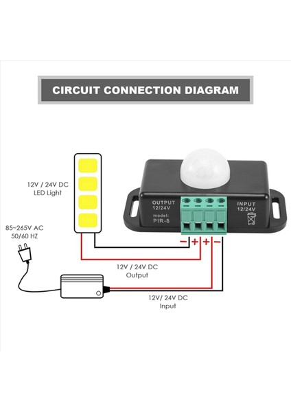 Hareket Sensörü Anahtarı 12V 24V Pır Sensör LED Anahtar Denetleyicisi Esnek LED Şeritler Işık 6 Paket (Yurt Dışından) indirimleri