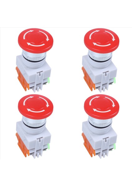 4x Kırmızı Kapağı 1no 1nc Acil Durum Itme Düğmesi Anahtarı Ac 660V 10A (Yurt Dışından)