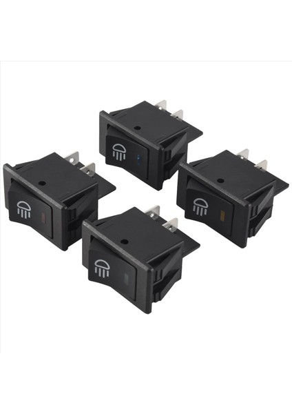 4x 12V 35A Araba Kamyon Teknesi Sis Lambası Rocker Anahtar LED Işık Gösterge Tahtası 4pin Siyah (Yurt Dışından)