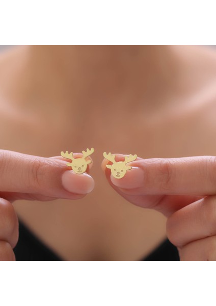 925 Ayar Gümüş Geyik Küpe