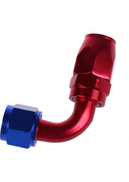 4x AN10/90 Derece Döner Yağ Yakıt Hortumu Uç Takım Adaptörü Alüminyum Kırmızı + Mavi (Yurt Dışından) modelleri