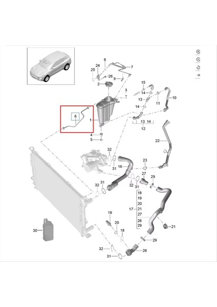 Yeni Yüksek Kaliteli Motor Soğutucu Tank Hortumu Soğutma Sistemi Su Boru Hortumu 95B122447F Porsche Için 95B Macan (Yurt Dışından) modelleri