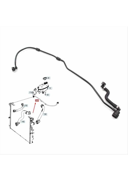 Sağ Soğutucu Genişleme Havalandırma Motoru Mercedes-Benz C-Class W205 Için Soğutucu Hortumu 2 2 2 0 2 5 A2055016300 A2055012125 (Yurt Dışından) fırsatları