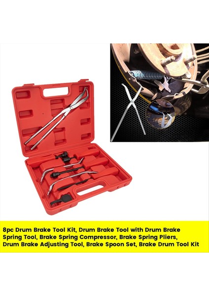 8pcs Fren Davul Aracı Kiti Davul Yay Aracı ile Fren Davul Aracı (Yurt Dışından) fiyatları
