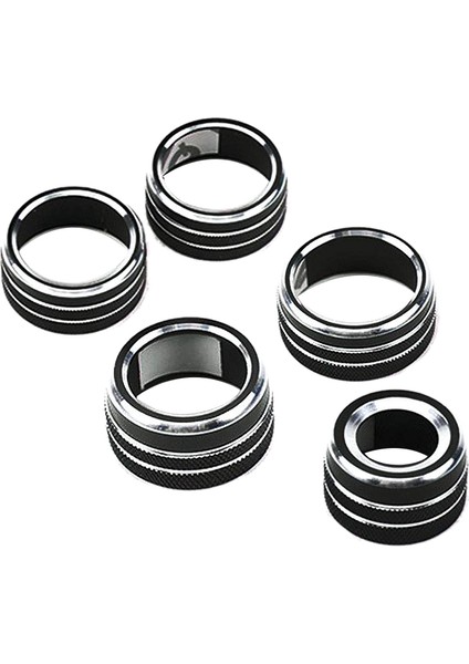 5pcs Alüminyum Araba Merkezi Konsol Düğmeleri Dekorasyon Ac Klima+Ses+Fonksiyon+Arka Ayna Düğmesi Anahtarı Kapaklar Toyota Camry 2018 XV70 (Siyah) (Yurt Dışından)