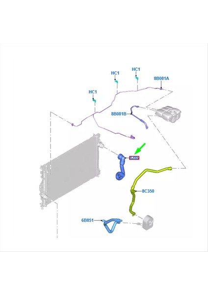 Araba Radyatör Üst Hortum Boru BV61-8286-DD 1724346 Ford Focus Mk3 C346 201-2014 Soğutucu Üst Hortum Tüpü BV618286DD (Yurt Dışından) fırsatları
