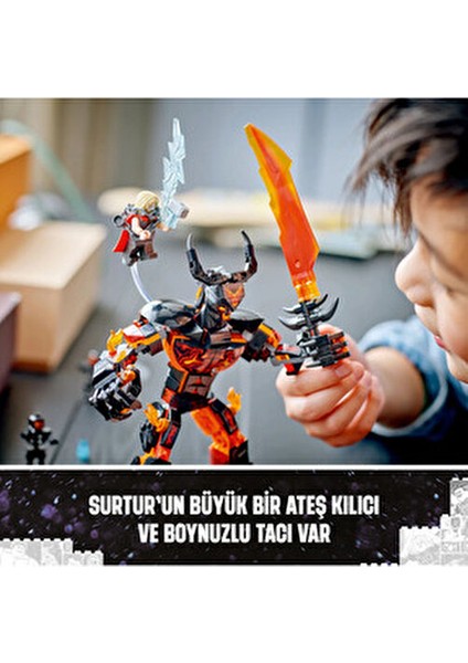 Marvel Thor Vs. Surtur Yapı Seti 2000 Parça ve Üzeri Erkekler İçin Hediye