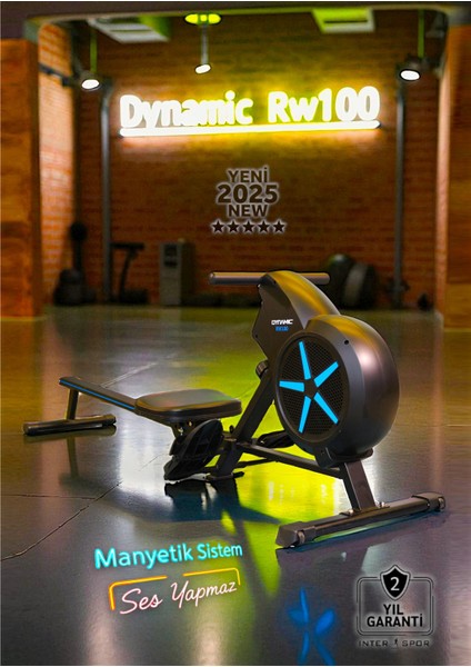 RW100 Hava Dirençli Manyetik Kondisyon Küreği Sessiz Çalışır Katlanabilir