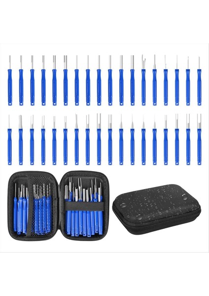 Terminal Çıkarma Aracı Kiti 36 Pcs Depinning Aracı Elektrik Bağlayıcı Pimi Çıkarma Aracı Kit Pimi Pin Çekçisi Aracı Set Mavi (Yurt Dışından)