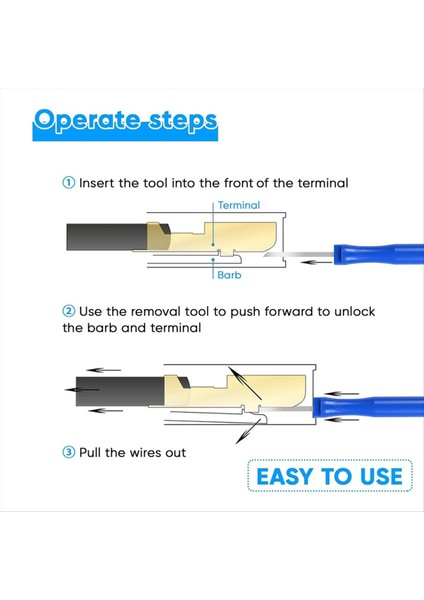 Terminal Çıkarma Aracı Kiti 36 Pcs Depinning Aracı Elektrik Bağlayıcı Pimi Çıkarma Aracı Kit Pimi Pin Çekçisi Aracı Set Mavi (Yurt Dışından) indirimleri