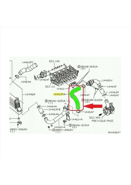 2x Intercooler Boru Nissan Navara NP300 D22 D40 2 5 Dcı 14463EB71A 14463EC01A (Yurt Dışından) modelleri