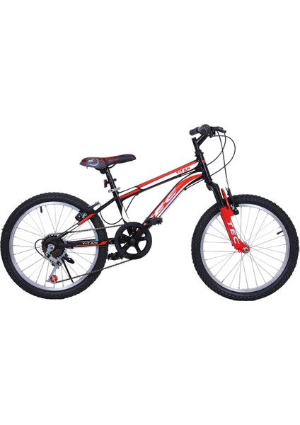 Tec Titan 20" Jant 7 Vites V-Fren Siyah-Kırmızı Çocuk Bisikleti