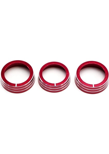 3 Pcs Kırmızı Alüminyum Ac Iklim Kontrol Halkası Knob Mk6 Golf Jetta Için Uyumlu Kapaklar (Yurt Dışından)