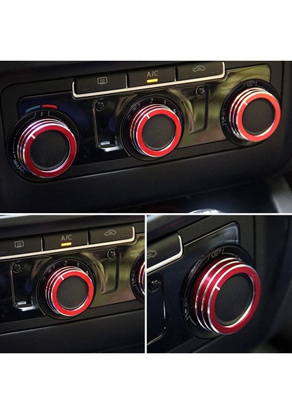 3 Pcs Kırmızı Alüminyum Ac Iklim Kontrol Halkası Knob Mk6 Golf Jetta Için Uyumlu Kapaklar (Yurt Dışından) fiyatları