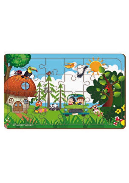 Ahşap Puzzle Seti 24 Parça Eğitici Oyun 2-4 Yaş Arası Çocuklar İçin
