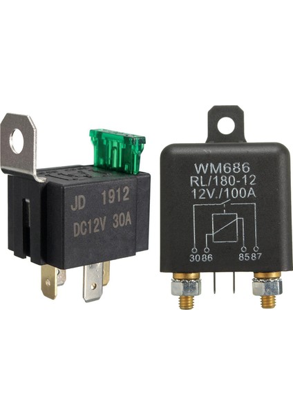 2 Pcs 12V 4 Pin Araba Rölesi 1 Pcs 30A Spst Araba Röle Anahtarı ve 1 Pcs 100AMP Açık/kapalı Sahip Sözlük Şarj Iray (Yurt Dışından)