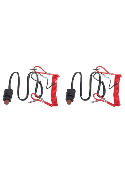 2x Dıştan Takma Anahtar Yamaha Tohatsu Tether Acil Durum Kill Stop Switch Güvenlik Tether Koruma (Yurt Dışından)