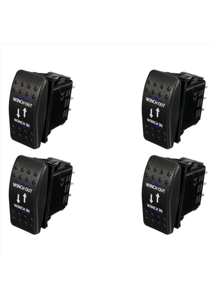 4x 12V 20A Vinç Içinde Vinç Çıkış Kapalı Rocker Anahtarı 7 Pin LED Mavi (Yurt Dışından)