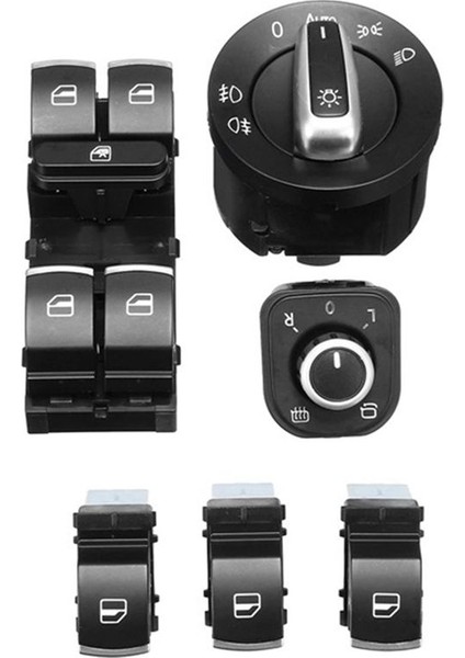 6pcs Pencere Ayna Far Anahtarı Seti 5nd 959 565A 5nd 959 857 5ND941431B Vw Golf Mk5 6 Jetta Mk5 Passat B6 Tiguan (Yurt Dışından) modelleri