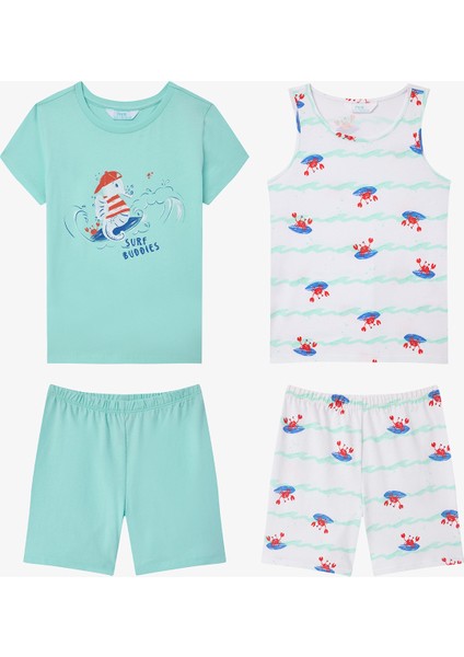 Erkek Çocuk Surf Buddies Pamuklu 2li Pijama Takımı